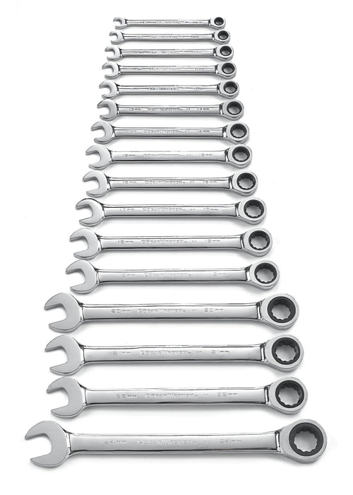 Apex Tool (442) 9416 Gearwrench 16 Piece - 72-Tooth 12 Point Ratcheting Combination Metric Wrench Set