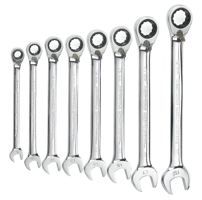 Apex Tool (442) 9543 Gearwrench 8PC 12PT MET REV COMB RAT