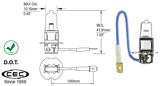 CEC Industries (568) H335W T-3 1/2 12V 35W PK22S