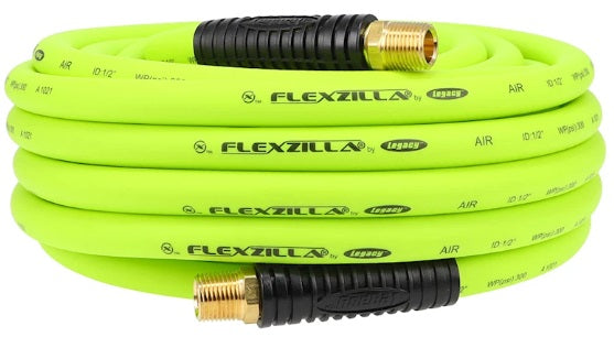 Flexzilla (717) HFZ1250YW4 Flexzilla® Air Hose 1/2" x 50 FT, 1/2" MNPT Fitting - ENGLISH ONLY NOT FOR CONSUMER SALE