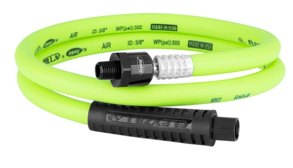 Flexzilla HFZ3804YW2B Flexzilla® Whip Hose with Ball Swivel, 3/8" x 4 FT, Green - ENGLISH ONLY NOT FOR CONSUMER SALE