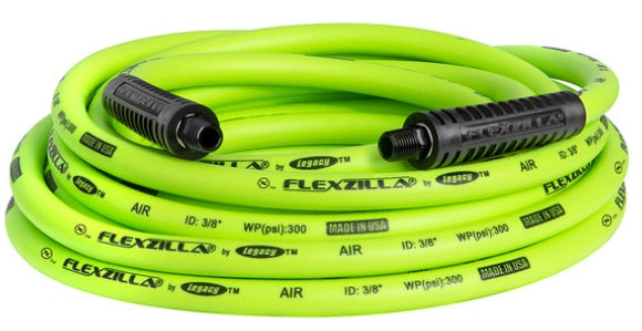 Flexzilla (717) HFZ3825YW2-CA Flexzilla® Air Hose, 3/8" x 25 FT, 1/4" MNPT Fittings, Green
