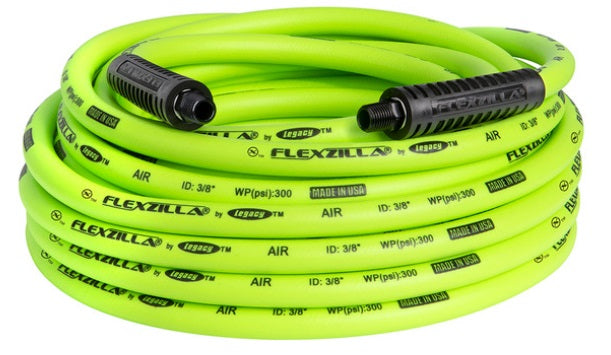 Flexzilla HFZ3850YW2-CA Flexzilla® Air Hose, 3/8" x 50 FT, 1/4" MNPT Fittings, ZillaGreen