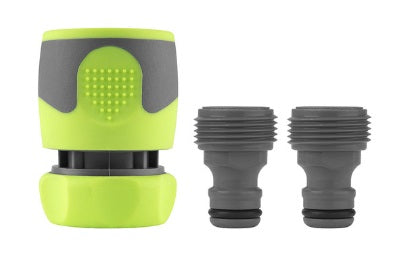 Flexzilla HFZGAK12 Flexzilla® Garden Hose Quick-Connect Fittings, 3-Piece Coupler & Plug Kit, ZillaGreen - ENGLISH ONLY NOT FOR CONSUMER SALE