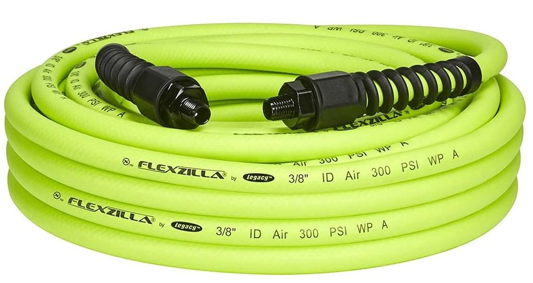 Flexzilla HFZP3850YW2 Flexzilla® Pro Air Hose, 3/8" x 50 FT, 1/4" MNPT Fittings, ZillaGreen - ENGLISH ONLY NOT FOR CONSUMER SALE