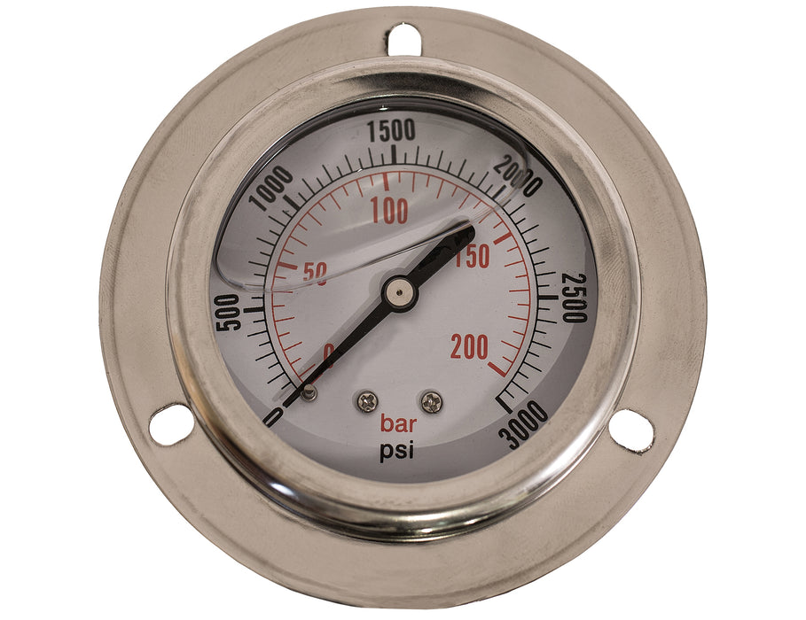 Buyers Products (577) HPGP3 Silicone Filled Pressure Gauge - Panel Flange Mount 0-3,000 PSI