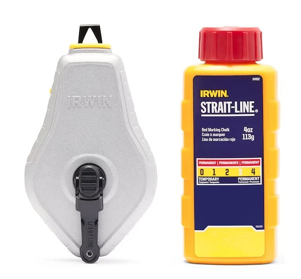 Irwin (928) IWHT48441RC STRAIT-LINE® Classic Aluminum Chalk Reel w/ Red Chalk