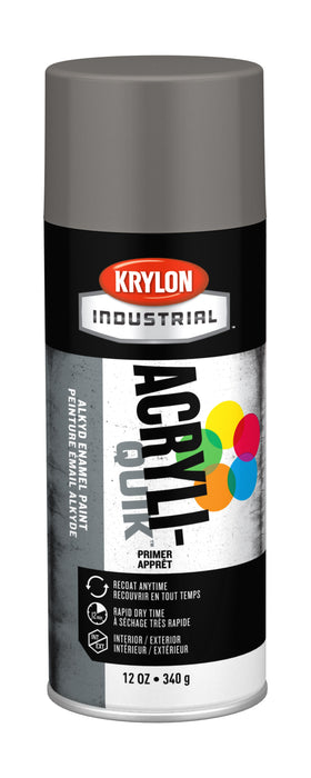 Sherwin Williams (435) K01318 Krylon Industrial Acryli-Quik Acrylic Lacquer, Flat, Gray Primer, 12 oz.