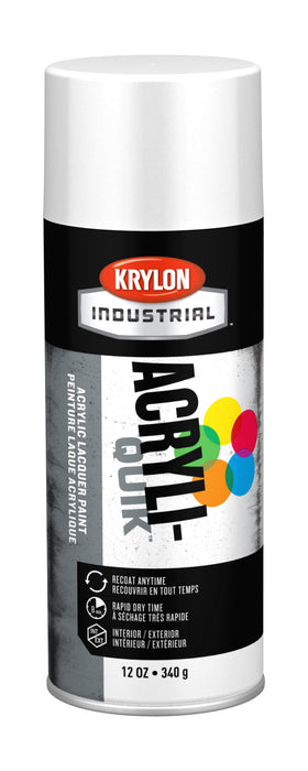 Sherwin Williams (435) K01501 Krylon Industrial Acryli-Quik Acrylic Lacquer, Gloss White, 12 oz.
