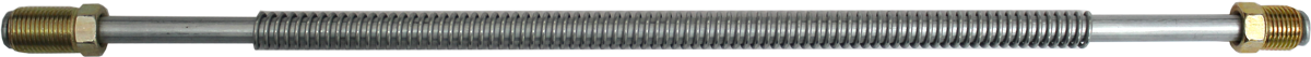 FMSI K360A 3/16" O.D. Invert Flare Spring Armored Silver Zinc Hydraulic Line With 3/8" - 24 Tube Nuts (60")