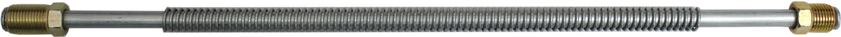 FMSI K572A 5/16" O.D. Invert Flare Spring Armored Silver Zinc Hydraulic Line With 1/2" - 20 Tube Nuts (72")