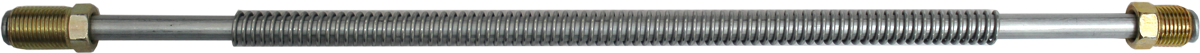 FMSI K612A 3/8" O.D. Invert Flare Spring Armored Silver Zinc Hydraulic Line With 5/8" - 18 Tube Nuts (12")
