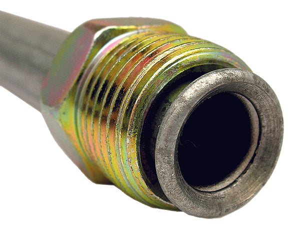 FMSI K612 3/8" O.D. Invert Flare Silver Zinc Hydraulic Line With 5/8" - 18 Tube Nuts (12")