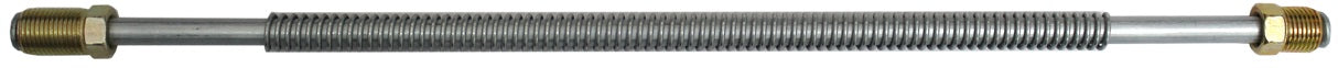 FMSI K620A 3/8" O.D. Invert Flare Spring Armored Silver Zinc Hydraulic Line With 5/8" - 18 Tube Nuts (20")