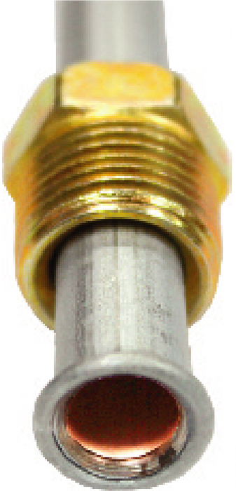 FMSI K672 3/8" O.D. Invert Flare Silver Zinc Hydraulic Line With 5/8" - 18 Tube Nuts (72")