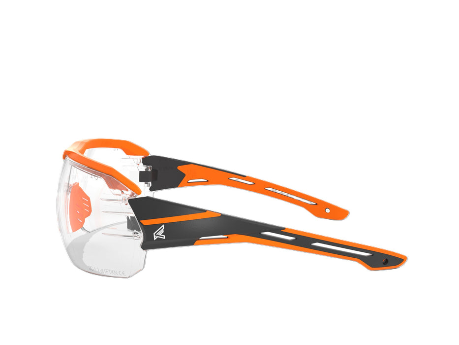 Edge Eyewear (137) KB131VS Kabru - Black frame with Vivid Orange TPR / Vapor Shield Clear Lenses