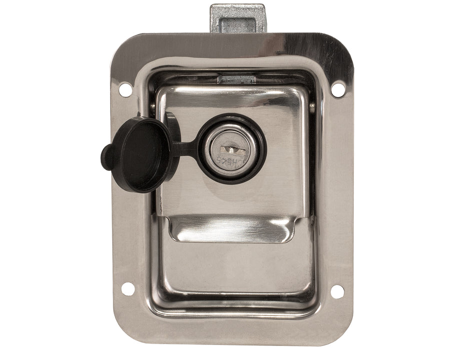 Buyers Products (577) L1883 Stainless Steel Junior Single Point Locking Paddle Latch - Thru-Hole Mount