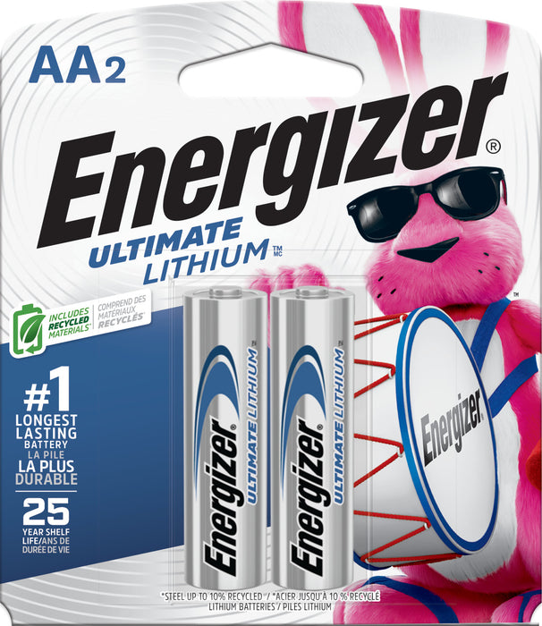 Energizer L91BP-2 Energizer L91BP2AA Ultimate Lithium Batteries, Pack of 2