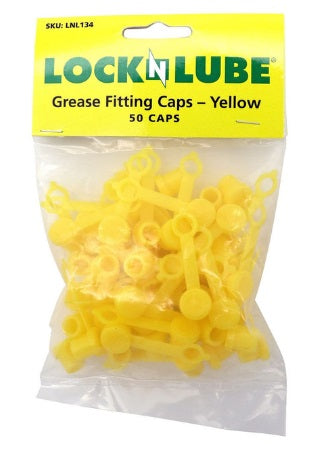 LockNLube LNL134 50 Grease Fitting Caps (Yellow)
