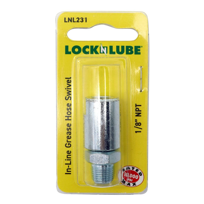 LockNLube (922) LNL231 In-line Grease Hose Swivel – 1/8" NPT Standard