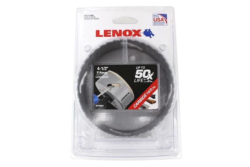 Lenox (135) LXAH3412 Lenox Hole Saw Carbide Tipped 4 1/2in 114mm