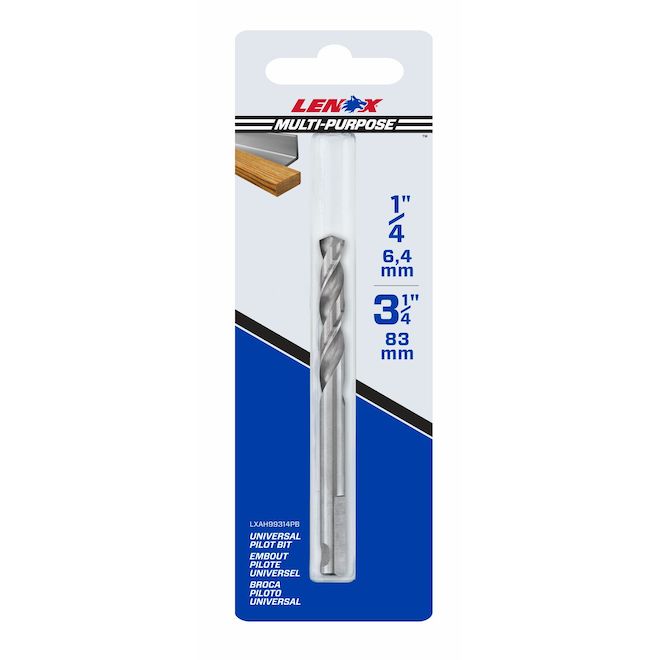 Lenox (135) LXAH99314PB Lenox High-Speed Steel 3-1/4-in Pilot Drill Bit - Quick Change - 1/4-in Diameter