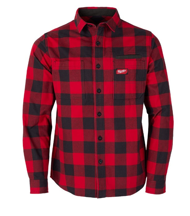 Milwaukee M551R-M MENS GRID LS FLANNEL RED SIZE M