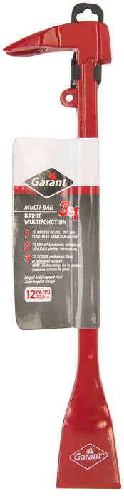 Garant 81473 Multi-Bar 3 in 1 11.75" : Pry bar, nail puller, hammer