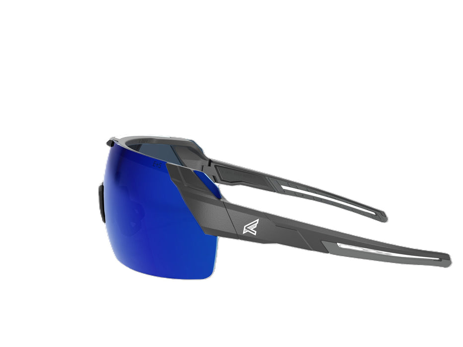 Edge Eyewear (137) MK113MPAP Makalu-Matte Black Frame /Polarized Aqua Precision Blue Mirror lens