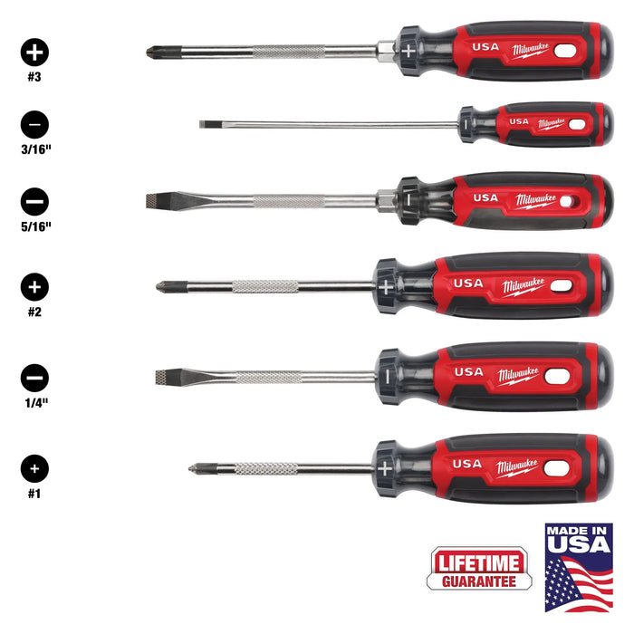 Milwaukee (366) MT200-6 Cushion Grip Screwdriver Set (USA)