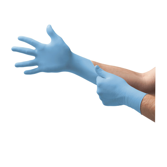 Ansell N244 N244-Powdered Industrial-Grade Gloves, Blue Colour, Nitrile, Non-Sterile, Ambidextrous, Fully Textured, Beaded Cuff, For Single Use Only, Non-Latex, For Non-Medical Use, Sz Xl