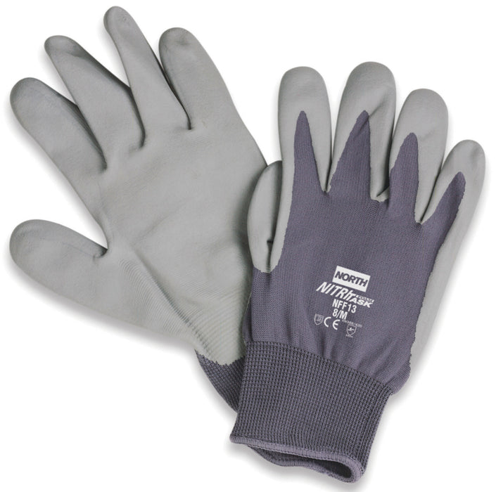North Safety (399) NFF13/8M GLOVES NYLON GRY/FOAM/NIT 8M