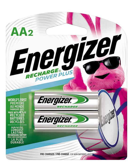 Energizer (831) NH15BP-2 New Recharge Batteries, AA, Blister Pack of 2