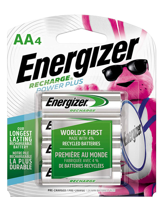 Energizer (831) NH15BP-4 New Recharge Batteries, AA, Blister Pack of 4