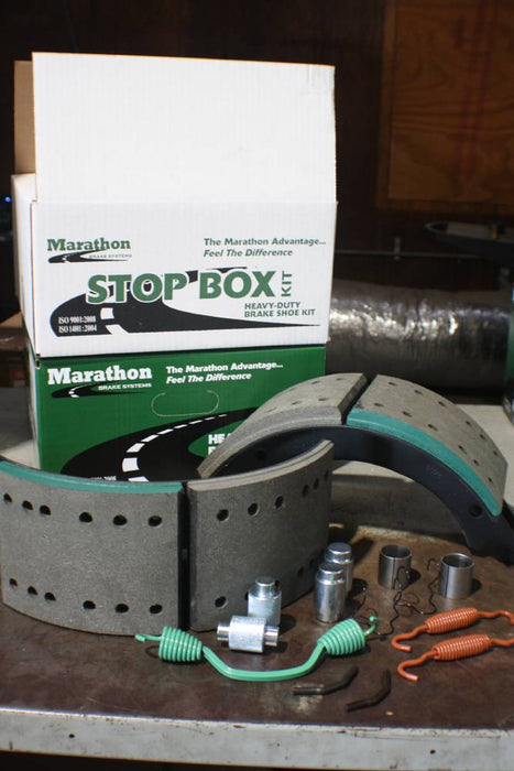 Marathon Brakes NKGL234715QP 4715 GL23 New Standard Lined Brake Shoe Kit (2 Lined Shoes with Hardware) for 16-1/2" x 6" Meritor Q PLUS