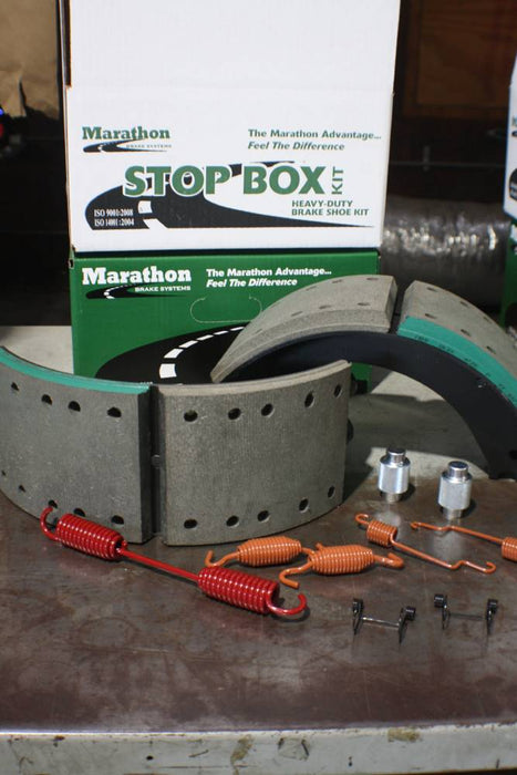 Marathon Brakes NKGL234725E2 4725 GL23 New Standard Lined Brake Shoe Kit (2 Lined Shoes with Hardware) for 16-1/2" x 6" Eaton ES II