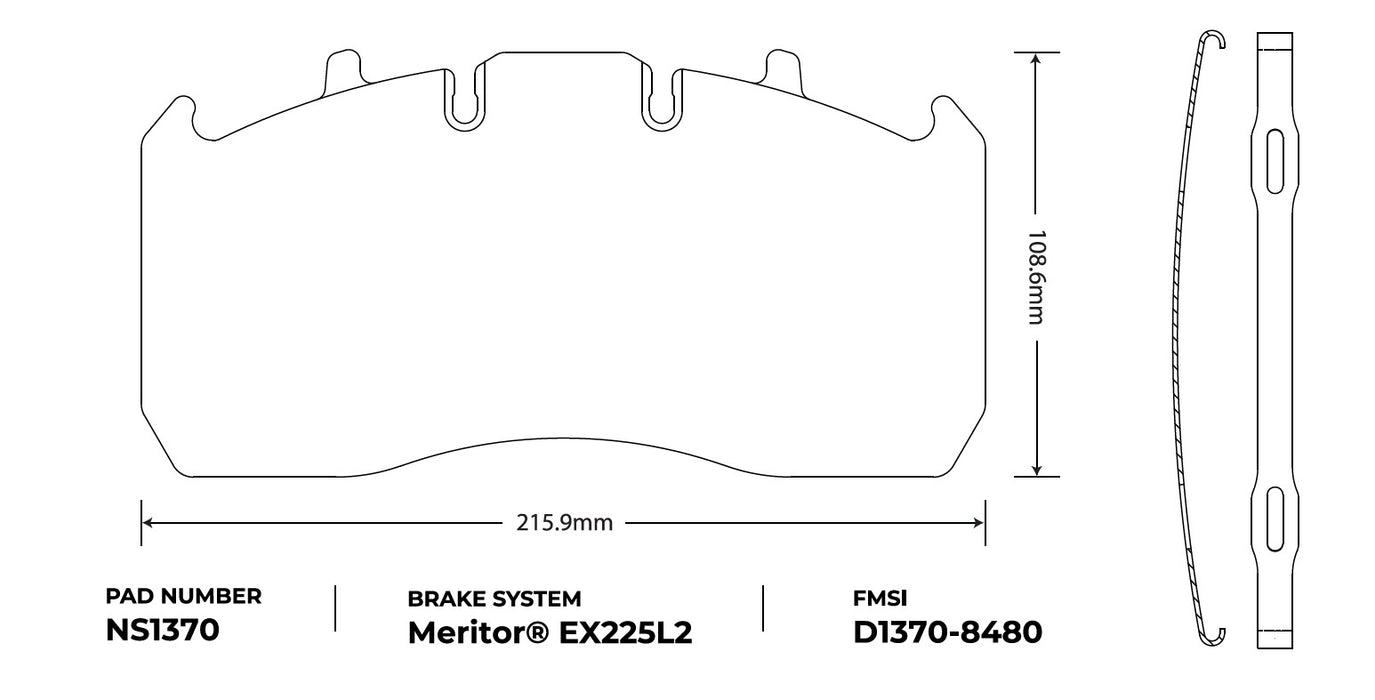NRS BRAKES NS1370 NRS Brakes NS1370 Galvanized Z Air Disc Brake Pad