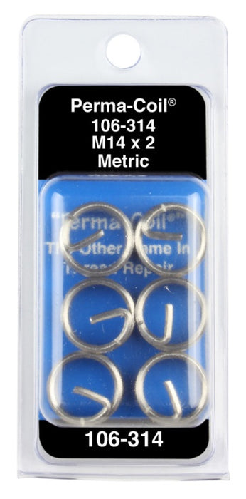 H. Paulin (680) P106-314 Papco M14-2 x 21mm Metric Perma Thread Inserts, 6Pcs
