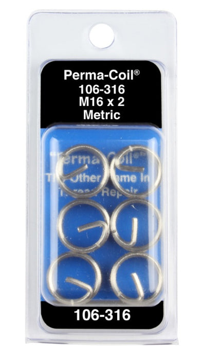 H. Paulin (680) P106-316 Papco M16-2 x 24mm Metric Perma Thread Inserts 6Pcs