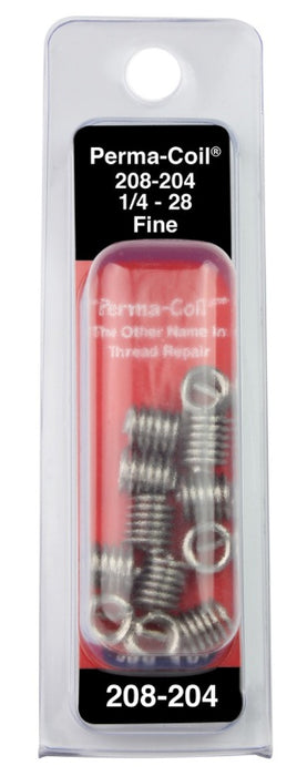 H. Paulin (680) P208-204 Papco 1/4"-28 x 0.375" Perma Thread Inserts UNF 12Pcs