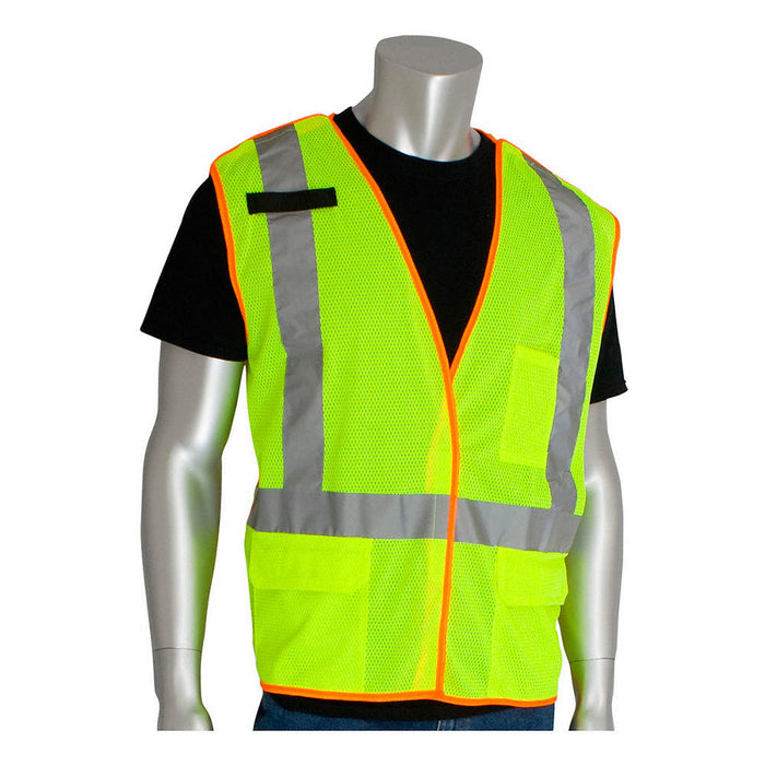 PIP Canada (449) PC3020210-LY/L PIP® ANSI Type R Class 2 and CAN/CSA Z96 X-Back Breakaway Mesh Vest Size L