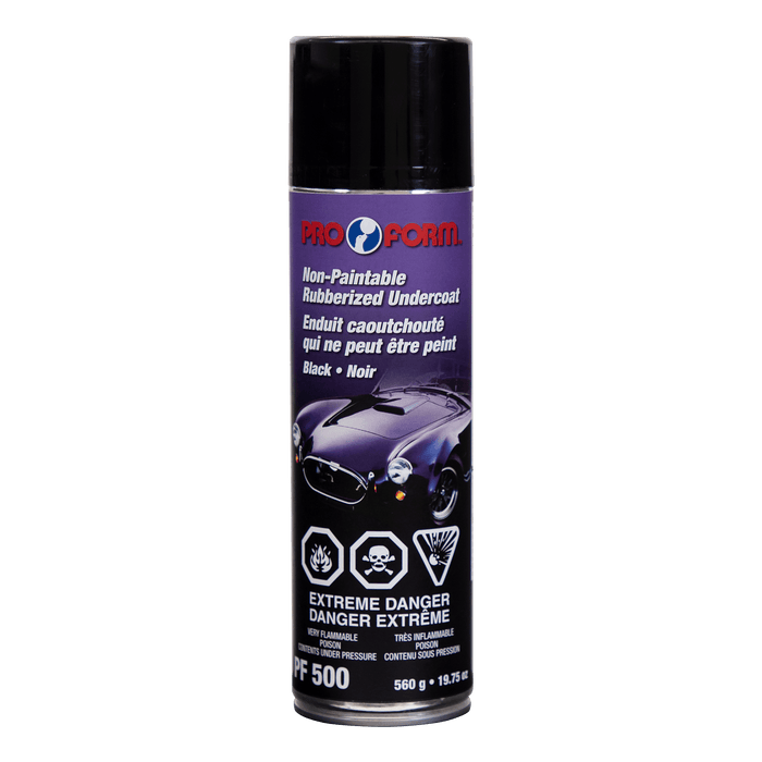 Pro Form PF500 Non-Paintable Rubberized Undercoat (BLACK), 560 g (19.75 oz) Aerosol