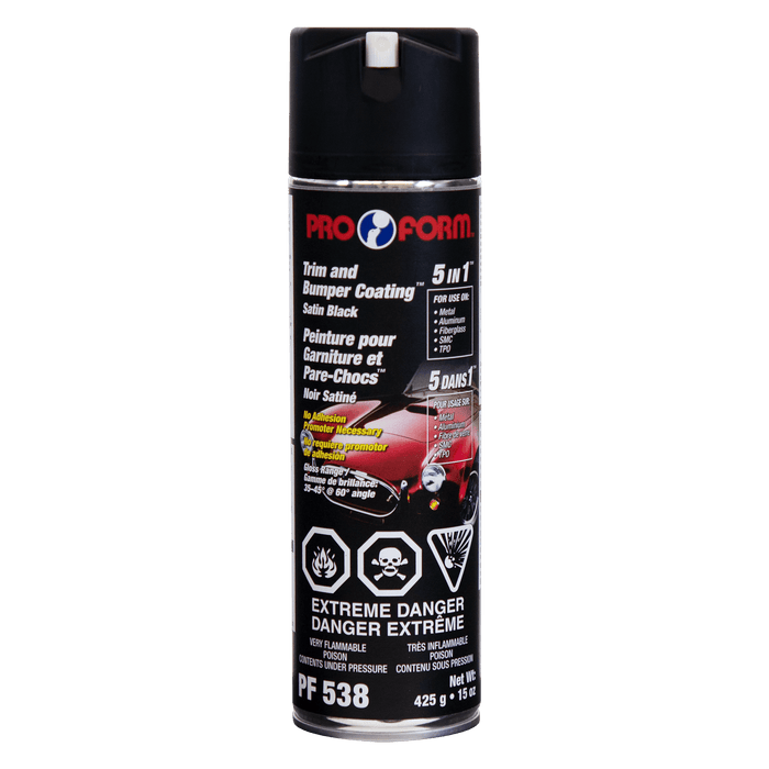 Pro Form PF538 Trim and Bumper Coating™ 5 in 1™ Paint (SATIN BLACK), 425 g (15 oz) Aerosol (New Size)
