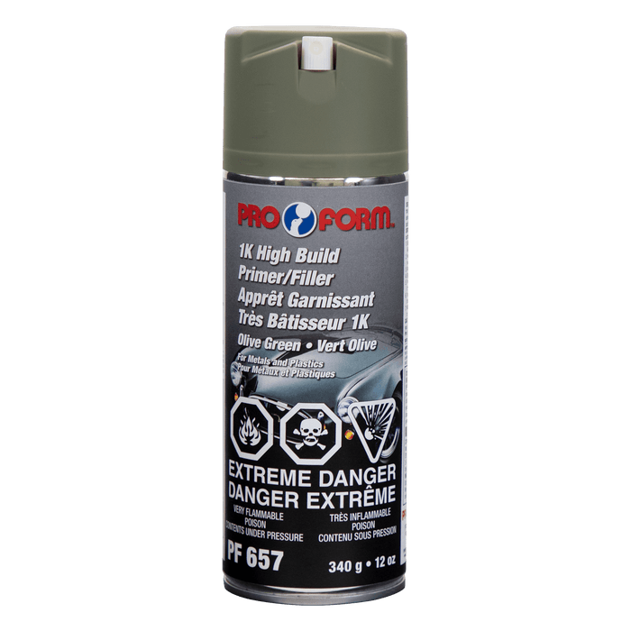 Pro Form (325) PF657 1K High Build Primer/Filler (OLIVE GREEN), 340 g (12 oz) Aerosol