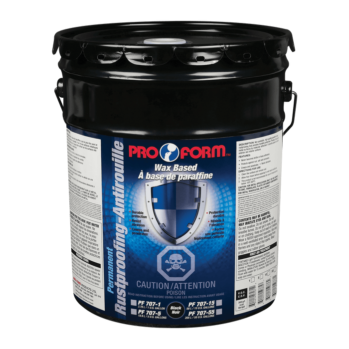 Pro Form (325) PF707-5 Wax Based Permanent Rustproofing (BLACK), 18.9 Litres (5 U.S. Gallons)