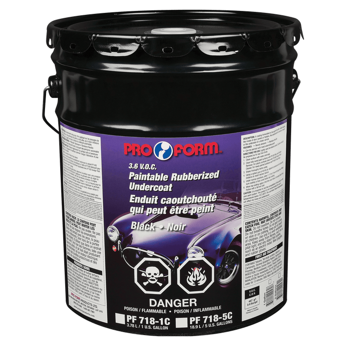 Pro Form (325) PF718-5C Paintable Rubberized Undercoat (BLACK), 18.9 Litres (5 U.S. Gallons)