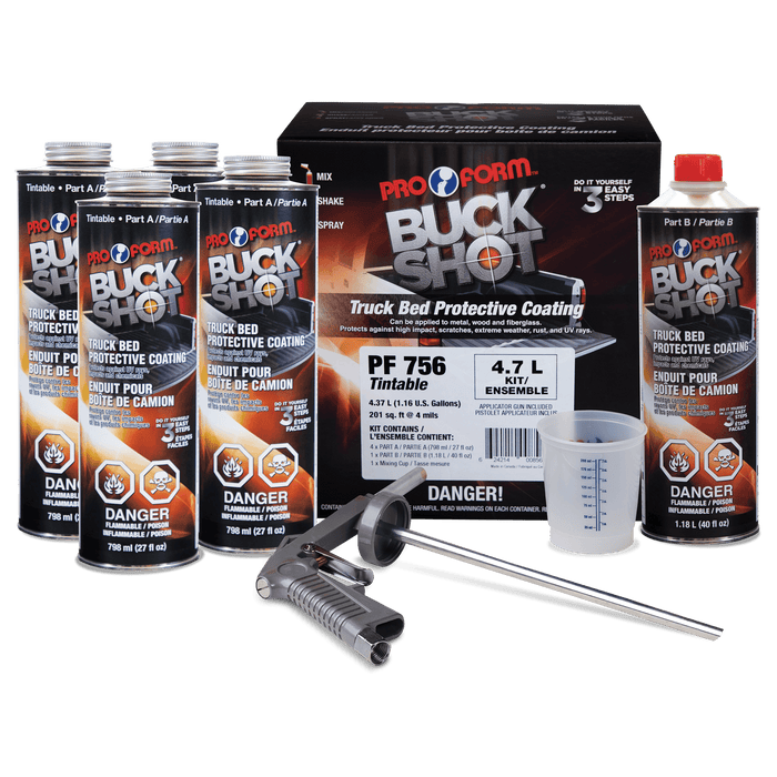 Pro Form (325) PF756 BUCK SHOT® Truck Bed Protective Coating 3:1 Kit (TINTABLE)w Gun, 4.7L (1.25 U.S. Gallon)
