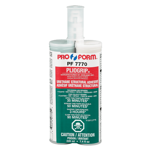 Pro Form PF7770 PLIOGRIP® URETHANE STRUCTURAL ADHESIVE (35 MIN OPEN TIME), 220 ml (7.4 fl oz) Double Cartridge