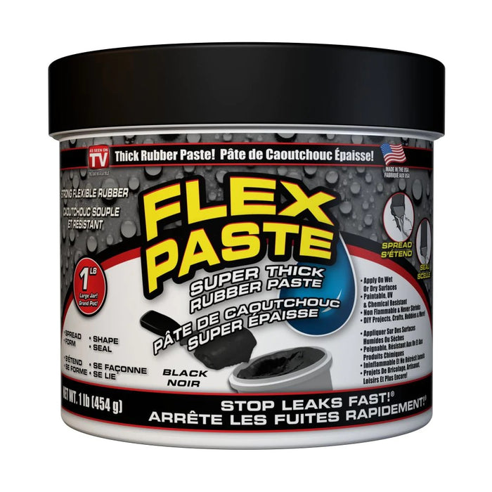 Flex Seal (239) PFSBLKC16 BLACK, 1 lb (454 g) Flex Paste Super Thick Waterproof Paste