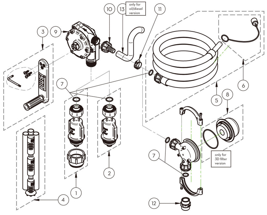 Piusi (419) R19592000 Piusi R19592000 Crank Handle Rotary Hand Pump Kit